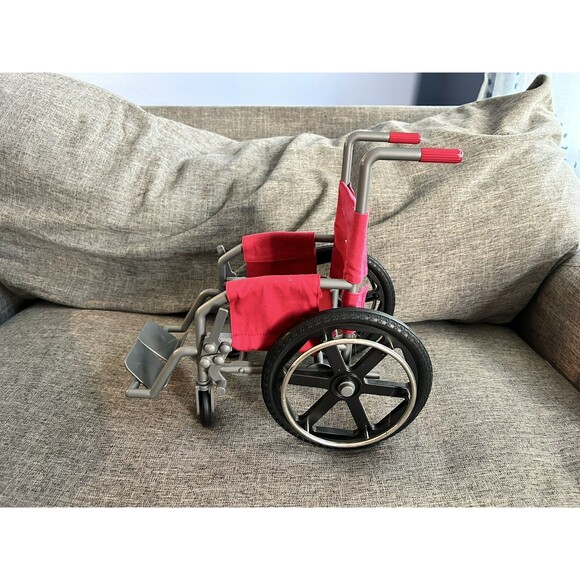 American Girl 18” Doll Berry Red Wheel Chair Only Authentic Toy Wheelchair - Picture 4 of 5